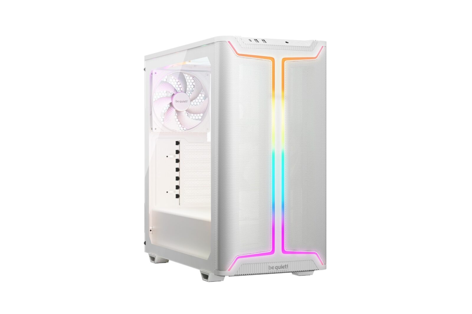 Be Quiet! Pure Base 501 DX ARGB Case (White, ATX, Glass Side, Compact Design, 3x Pure Wings 3 Fans, High Airflow Front/Top, USB-C) - Image 1