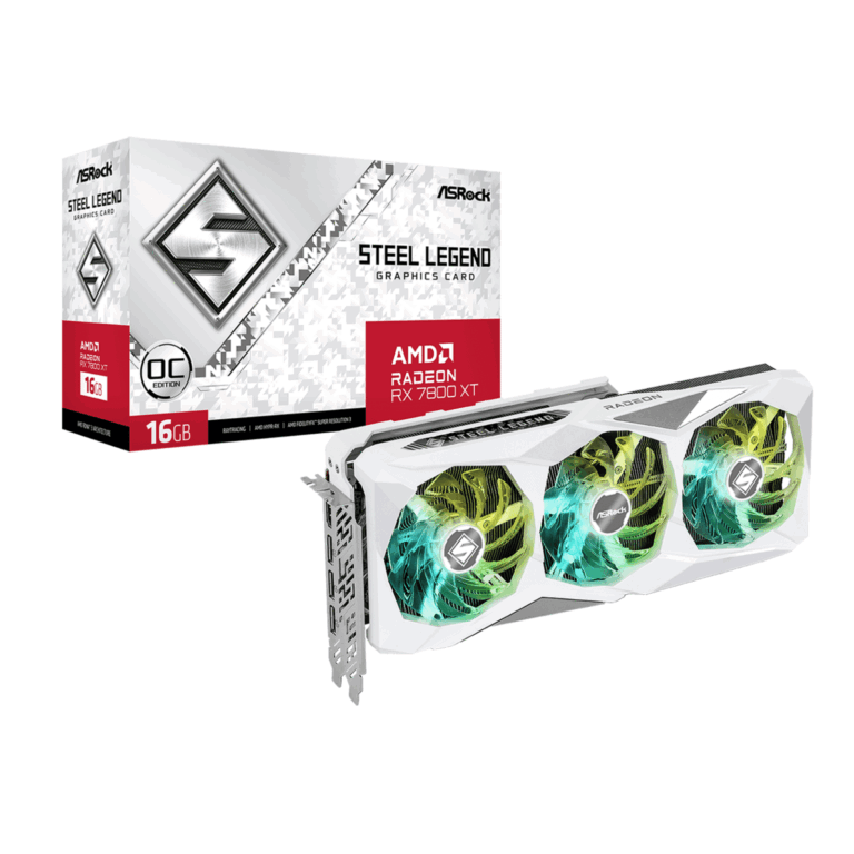Asrock RX7800 XT Steel Legend 16GB OC White Gaming Graphics Card