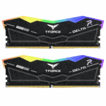 Team T-Force Delta RGB 32GB Kit (2 x 16GB), DDR5, 6400MHz (PC5-51200), CL40, ECC, AMD EXPO & XMP 3.0, PMIC, DIMM Memory, Black