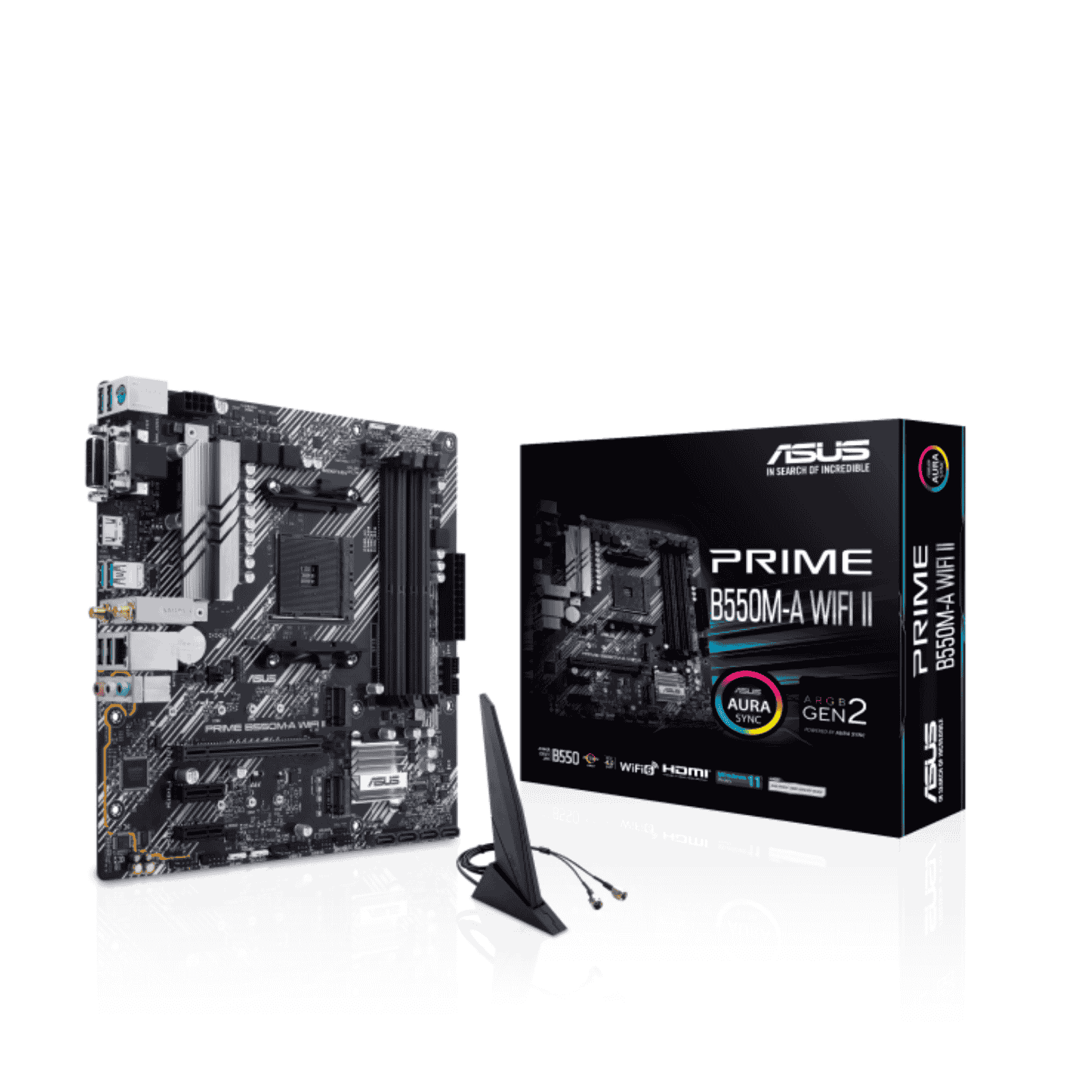 ASUS Prime B550M-A WIFI II Micro ATX Motherboard for AMD AM4 CPUs