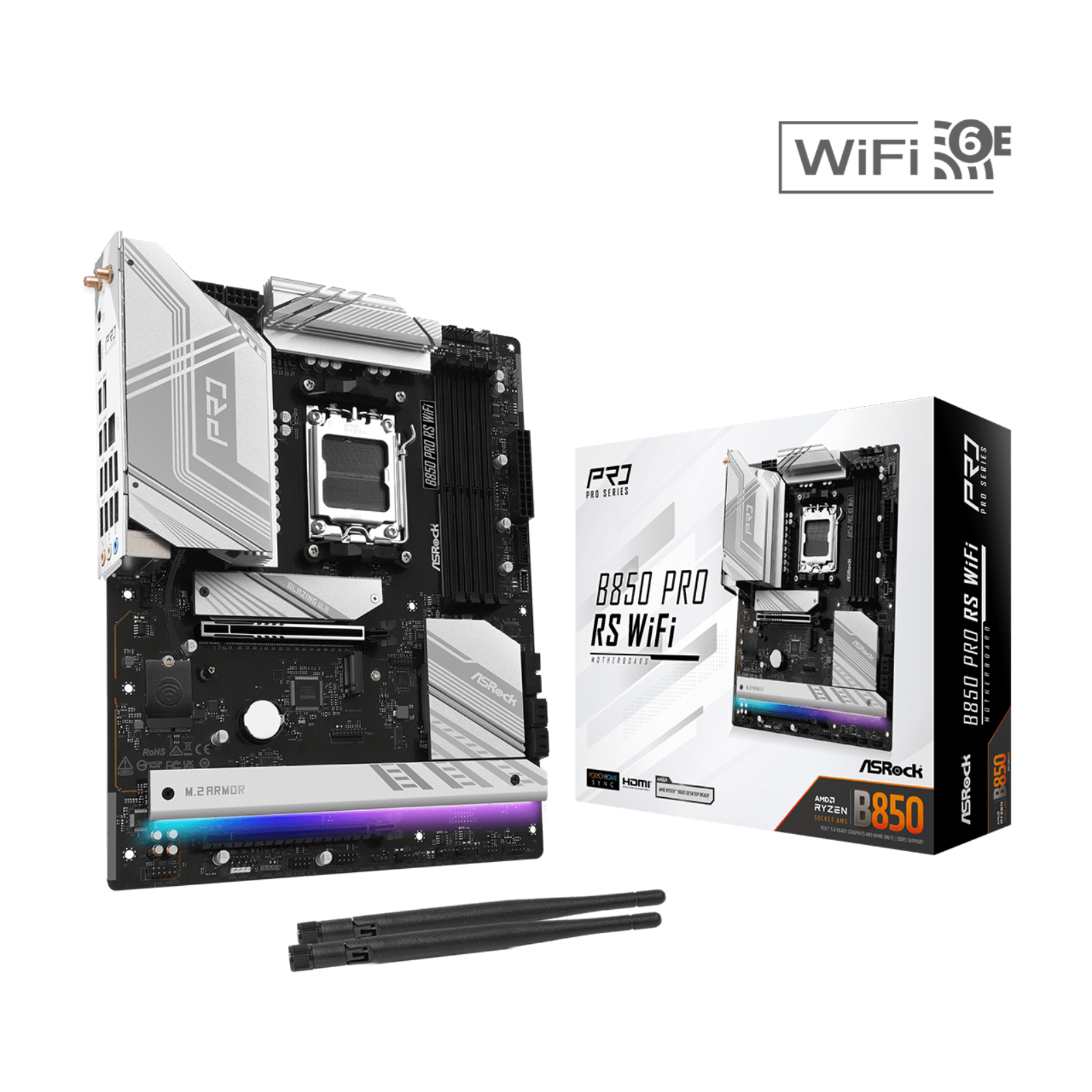 ASRock B850 Pro RS WiFi ATX Motherboard for AMD AM5 CPUs