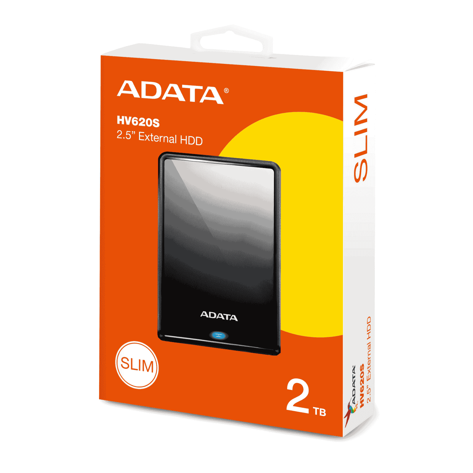 ADATA 2TB HV620S Slim HDD – USB 3.2, 2.5", 11.5mm, Black - Image 1
