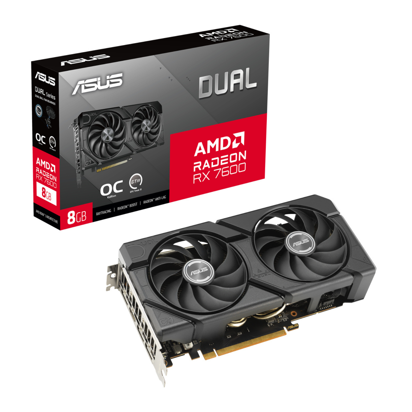 Asus DUAL RX7600 EVO OC 8GB DDR6 Graphics Card