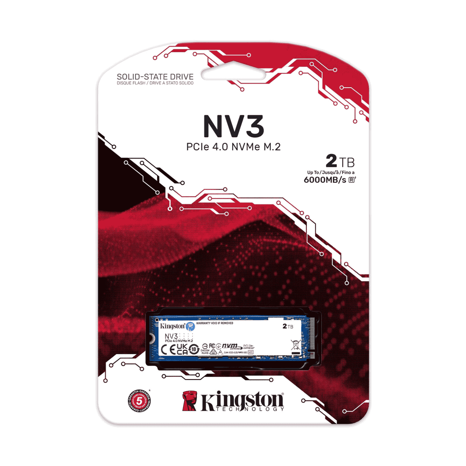 Kingston 2TB NV3 M.2 NVMe Gen4 SSD, M.2 2230, PCIe4, R/W  6000/5000 MB/s