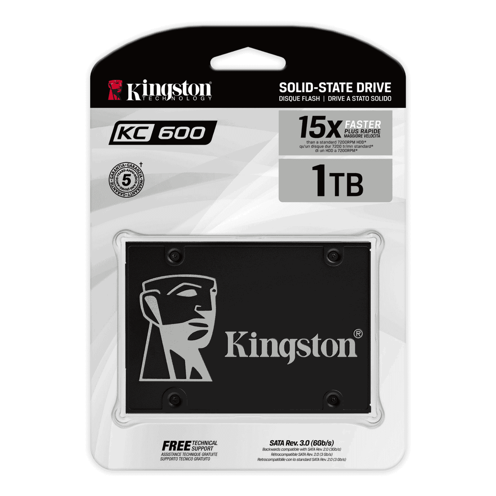 Kingston KC600 1TB SSD, 2.5", SATA3, 550/520MB/s