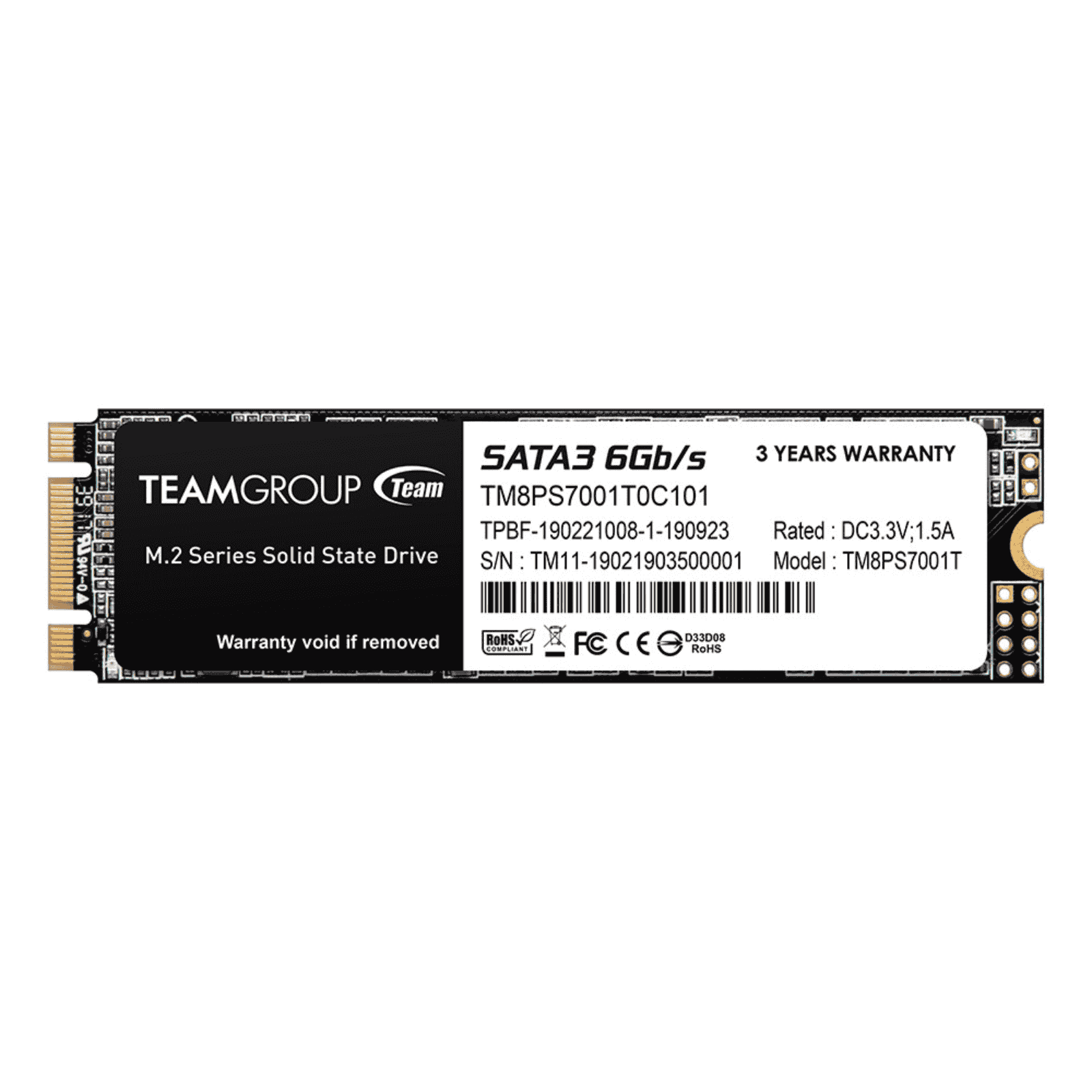Team 1TB MS30 M.2 SATA SSD, M.2 2280, SATA3, R/W 530/480 MB/s