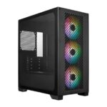 Cooler Master Elite 301 Gaming Case (Black, Micro ATX, Glass Side, 3x ARGB Fans, PSU Shroud, Intake Grill, USB-C)