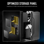 ANTEC NX416L Case, Gaming, Black, Mid Tower, 1 x USB 3.0 / 2 x USB Type-C, Tempered Glass Side Window Panel, Addressable RGB LED Fans, ATX, Micro ATX, ITX - Image 2