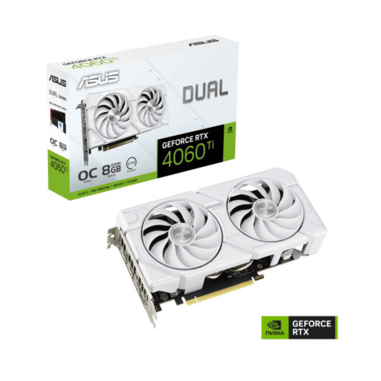 ASUS Dual GeForce RTX™ 4060 Ti EVO White OC Edition 8GB GDDR6