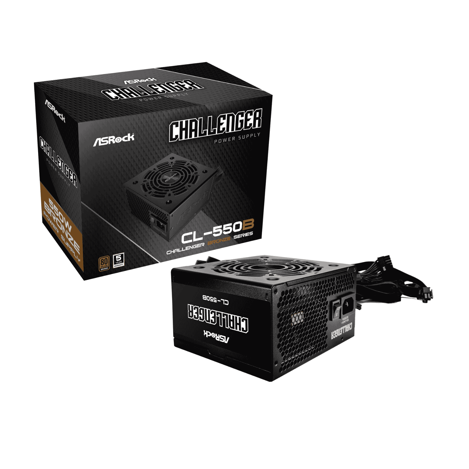 Asrock 550W Challenger CL-550B Fully Wired 80+ Bronze Power Supply