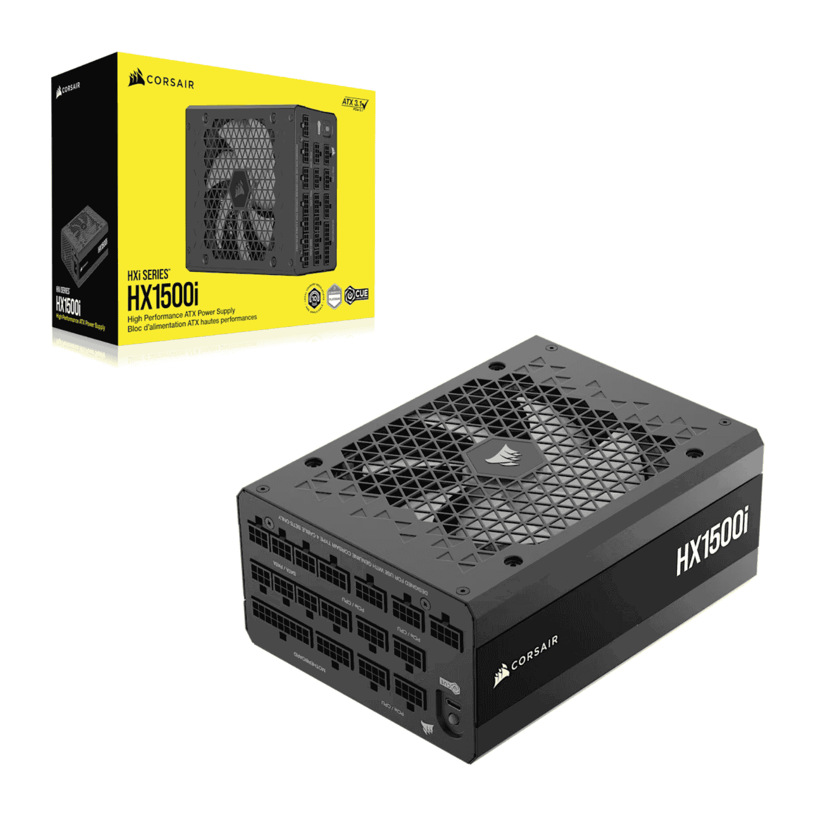 Corsair 1500W HX1500i (C20) V3 PSU, Fluid Dynamic Fan, Fully Modular, Ultra-Low Noise, 80+ Platinum, ATX 3.1, PCIe 5.1
