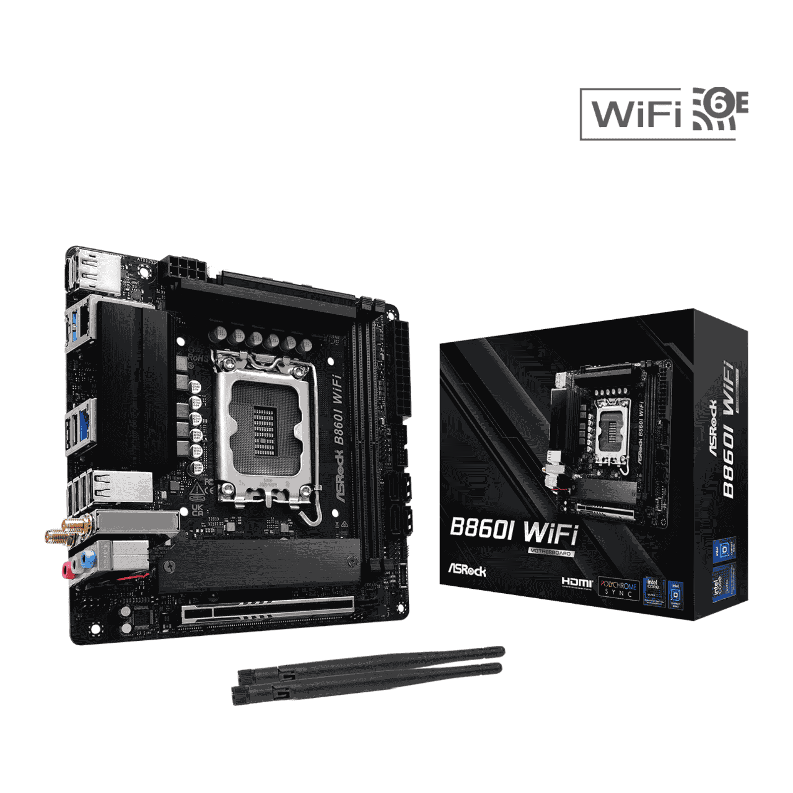 ASRock B860I WiFi Mini ITX Motherboard for Intel LGA1851 CPUs