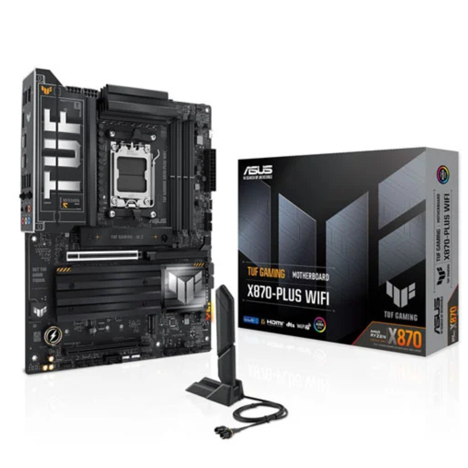 Asus TUF GAMING X870-PLUS WIFI, AMD X870, AM5, ATX, 4 DDR5, HDMI, 2 USB4, Wi-Fi 7, 2.5G LAN, PD 30W, RGB, 4x M.2