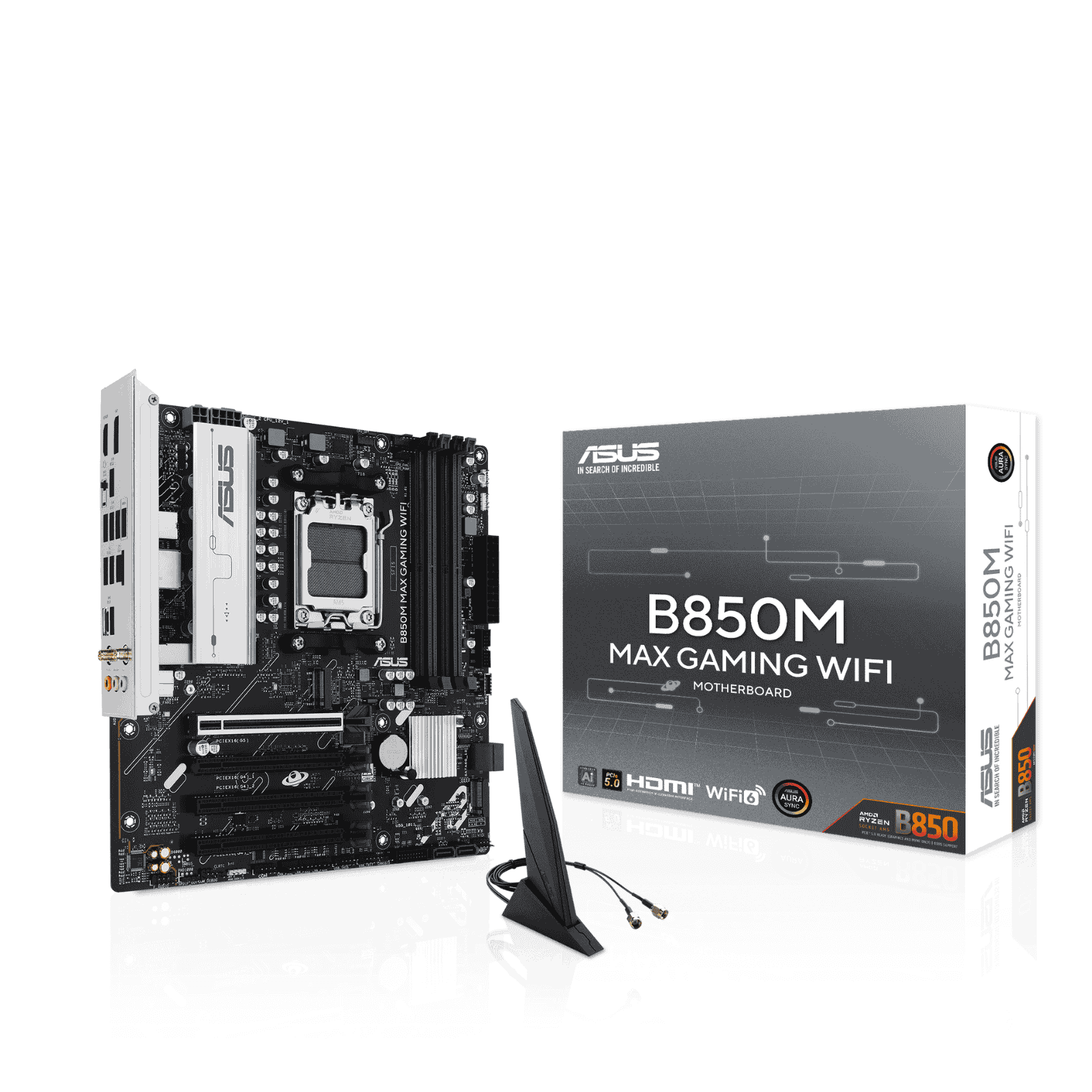 Asus B850M MAX GAMING WIFI Micro ATX Motherboard for AMD B850 CPUs