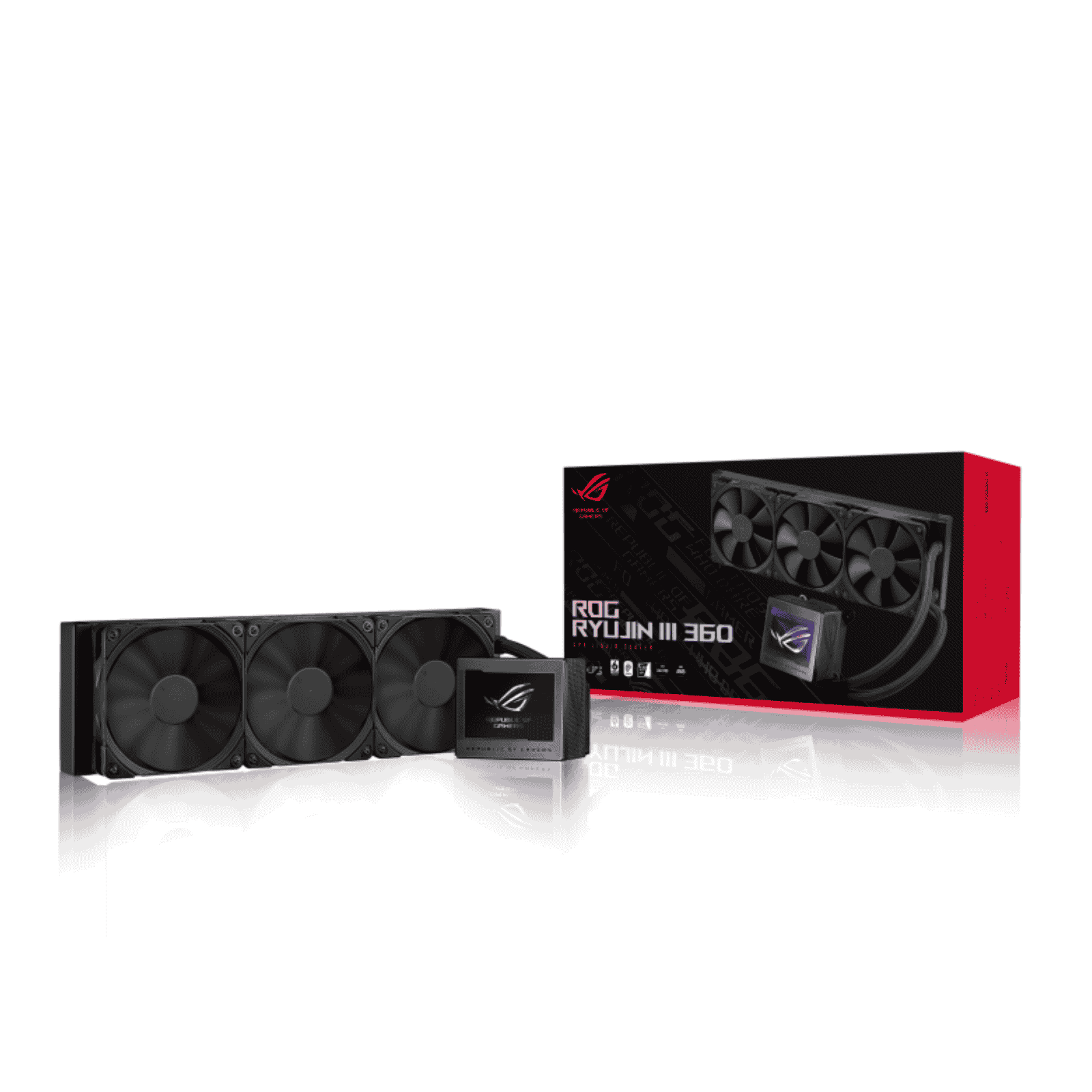 Asus ROG Ryujin III 360mm Liquid CPU Cooler 3x 12cm PWM Noctua Fans Full Colour Customisable LCD Display