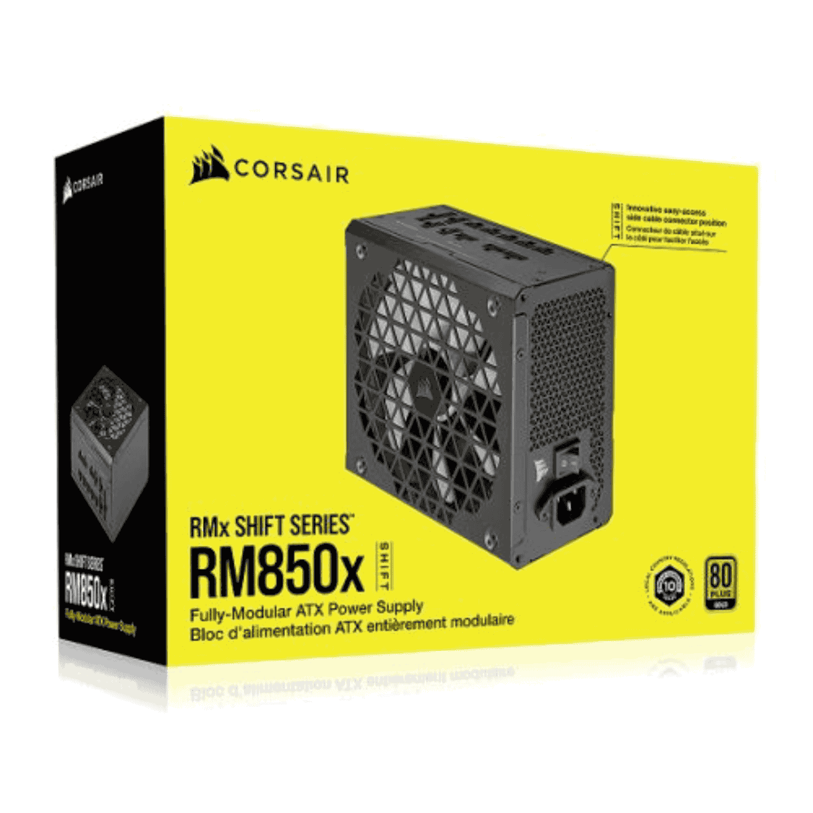 Corsair 850W RMx SHIFT Series RM850X PSU, Fluid Dynamic Fan, Fully Modular, 80+ Gold, ATX 3.0, PCIe 5.0