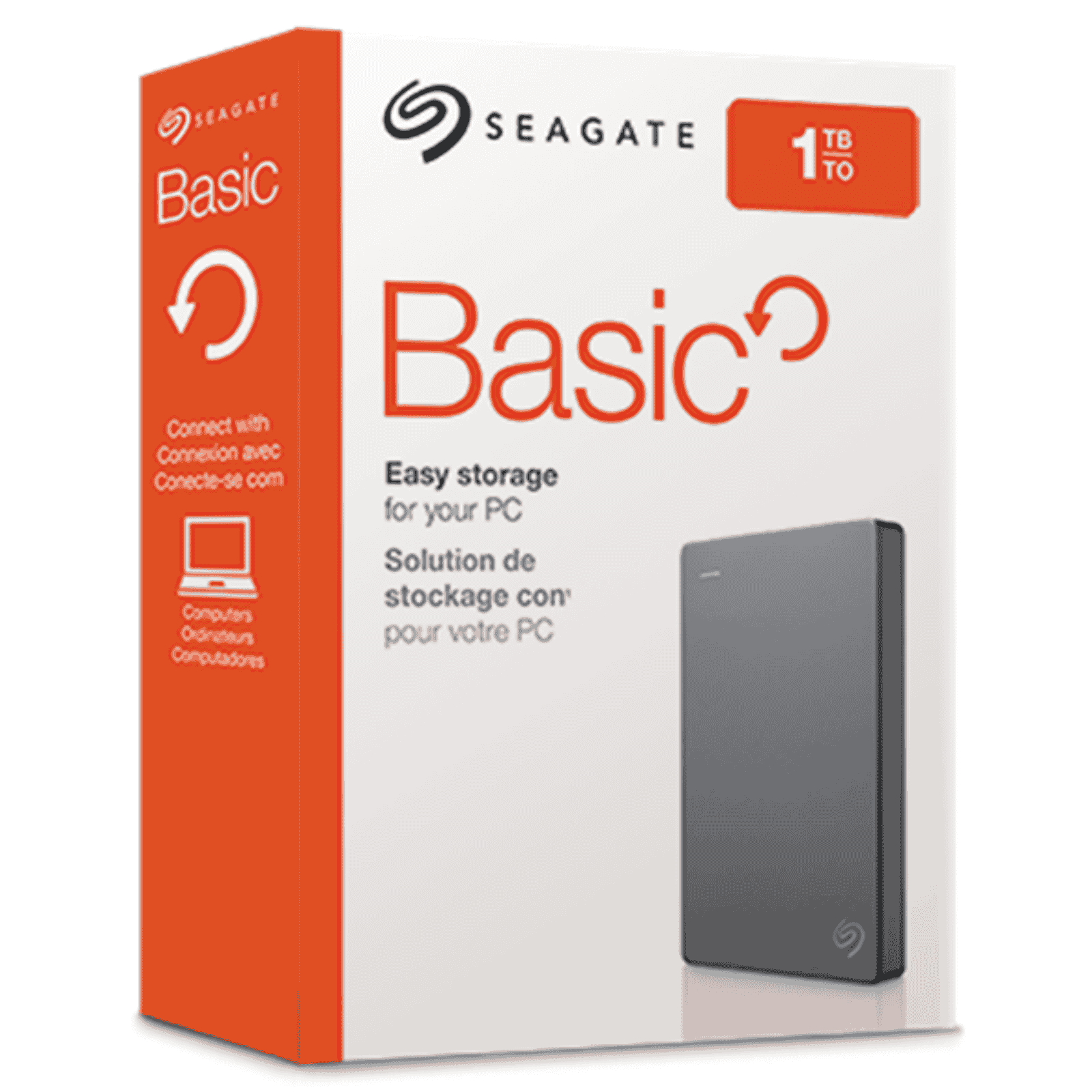 Seagate Basic 1TB Portable External Hard Drive, 2.5", USB 3.0, Grey