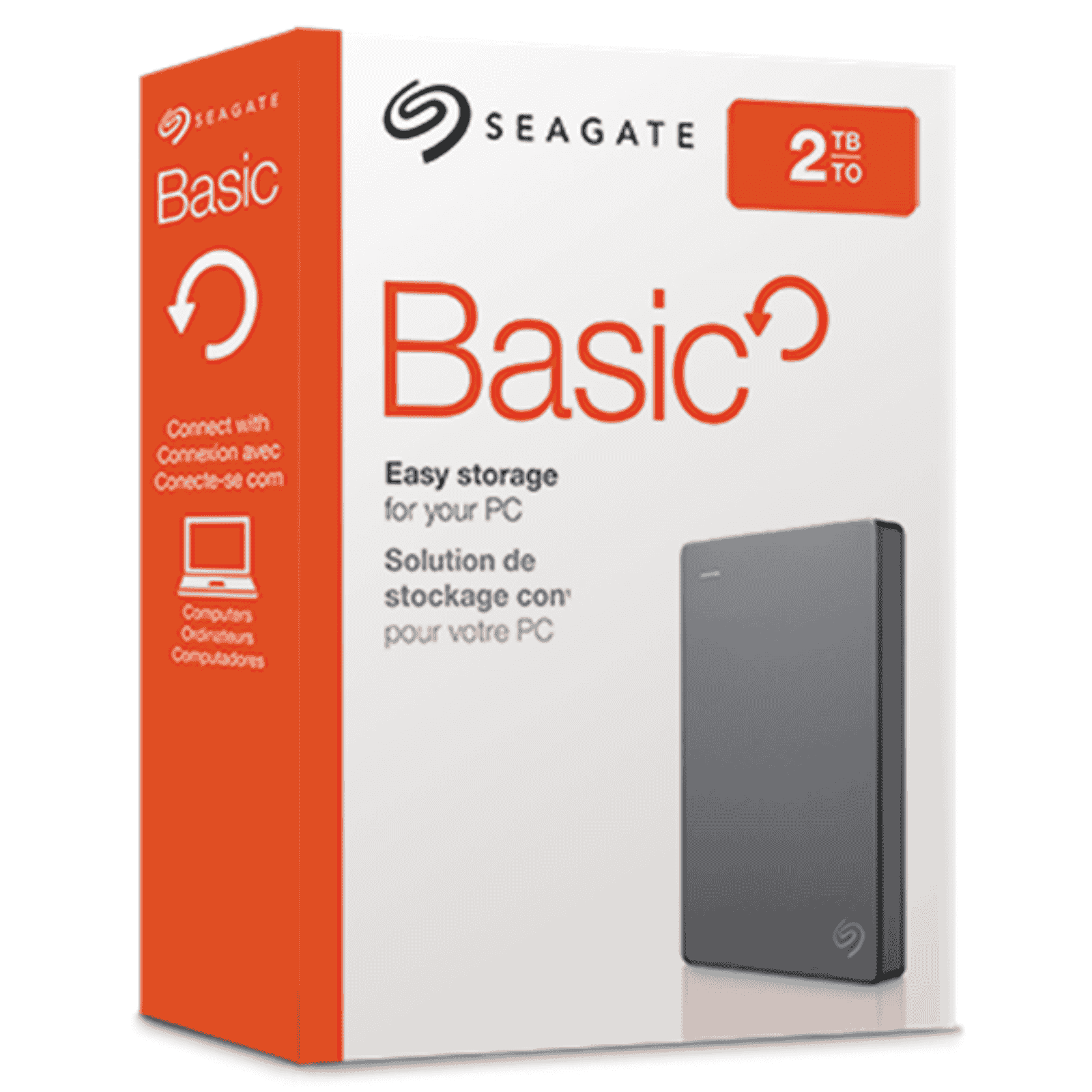 Seagate Basic 2TB Portable External Hard Drive, 2.5", USB 3.0, Grey