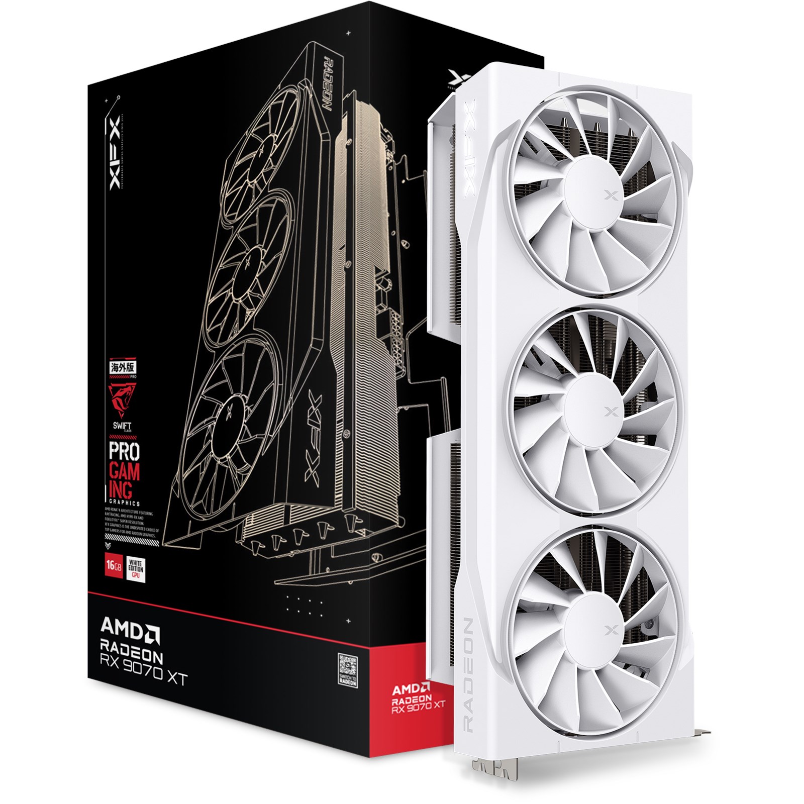 XFX Swift RX 9070 XT White Gaming Edition 16GB DDR6 Graphics Card