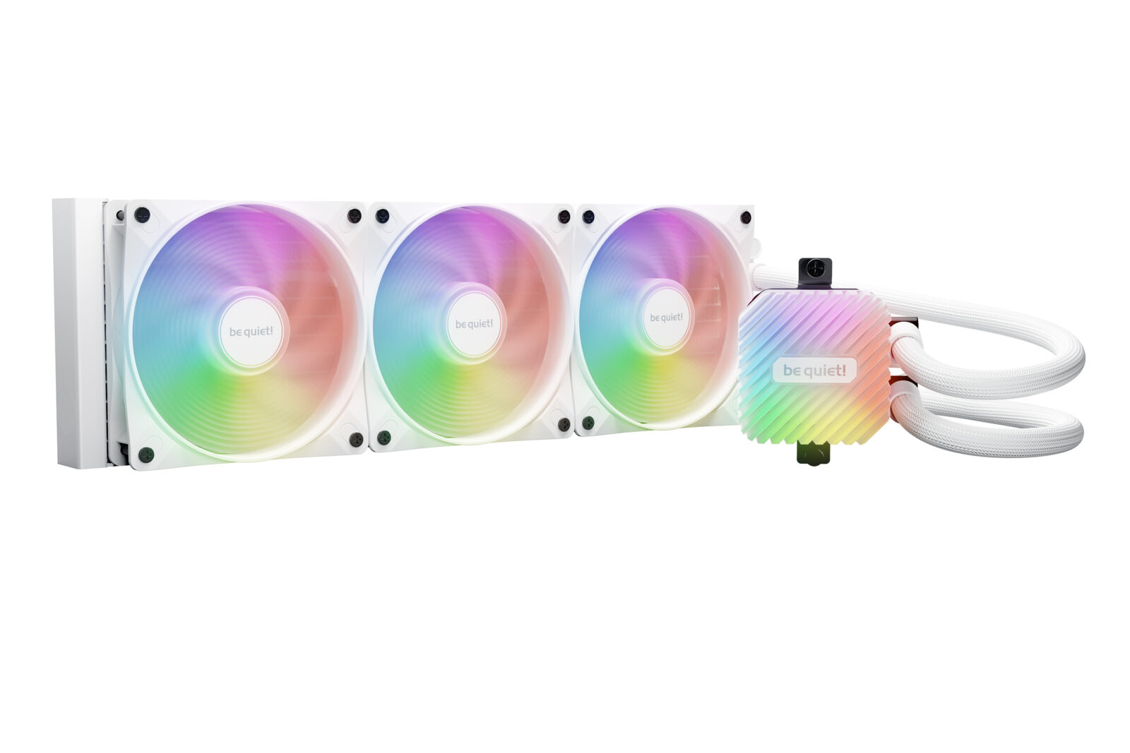 Be Quiet! Light Loop 360mm ARGB Liquid CPU Cooler, 3x Light Wings LX PWM Fans, ARGB Cooling Block, ARGB-PWM-Hub, White - Image 2