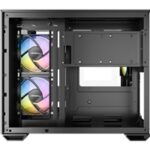 Antec CX600M Trio ARGB Mini Tower Gaming Case, Black, Tempered Glass Panels, Dual Chamber Design, Vertical Cooling, Pre-Installed ARGB Fans, Water Cooling Support, - Image 3