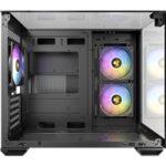 Antec CX600M Trio ARGB Mini Tower Gaming Case, Black, Tempered Glass Panels, Dual Chamber Design, Vertical Cooling, Pre-Installed ARGB Fans, Water Cooling Support, - Image 5