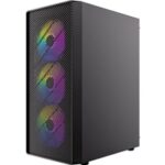 Antec AX26 RGB Elite Mid-Tower Gaming PC Case - Pre-Installed 4 x 120?mm Fixed-RGB Fans, Tempered Glass Side Panel, High-Airflow Mesh Front - ATX/Micro-ATX/ITX - Image 2