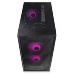 TecWare Forge M2 mATX PC Case, Compact High Airflow Mesh Front Panel, 3 x ARGB Fans Included, Hinged Tempered Glass Door, Supports 240mm Radiator, mATX/ITX, Black - Image 4