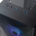 TecWare Forge M2 mATX PC Case, Compact High Airflow Mesh Front Panel, 3 x ARGB Fans Included, Hinged Tempered Glass Door, Supports 240mm Radiator, mATX/ITX, Black - Image 5