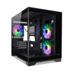 TecWare VXN Evo mATX PC Case, Dual-Chamber Glass Design, 3 x ARGB Fans Included, Massive Cooling Support (Up to 360mm Radiator), Tool-Free Panels, USB-C, Black - Image 3