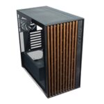 TecWare Timber ATX PC Case, High Airflow Mid Tower with Wood Front Panel, 4 Pre-Installed 120mm Fans, Tool-Free Dual Glass Panels, USB-C, Supports 360mm Radiators, ATX/mATX/ITX - Black - Image 4