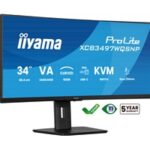 iiyama ProLite Curved Monitor XCB3497WQSNP-B1 34" VA Ultra-Wide Screen with KVM Switch, LAN, USB-C Dock, 0.4ms, 120Hz, HDMI, DisplayPort, Speakers, Height Adjustment - Image 4
