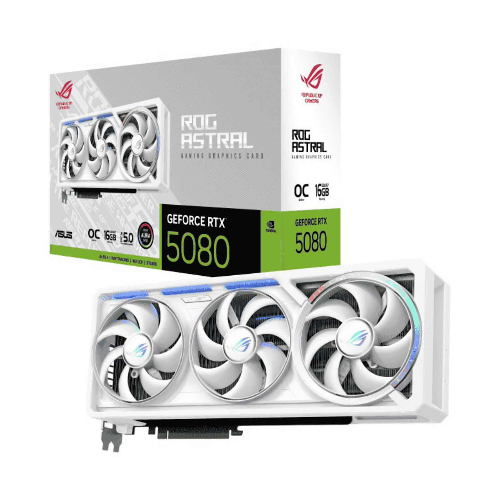 ASUS GeForce RTX 5080 ROG Astral White OC 16GB GDDR7 Graphics Card