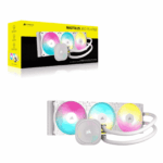 Corsair NAUTILUS 360 RS ARGB Liquid CPU Cooler, RS120 ARGB Magnetic Dome Fans, RGB Pump, Daisy-Chain Connections, White