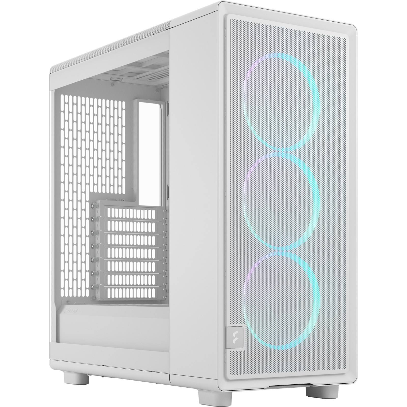 Fractal Design Epoch (White RGB TG Clear) Case w/ Clear Window, ATX, 3x Momentum RGB Fans, Mesh Top & Front, USB-C 20Gbps