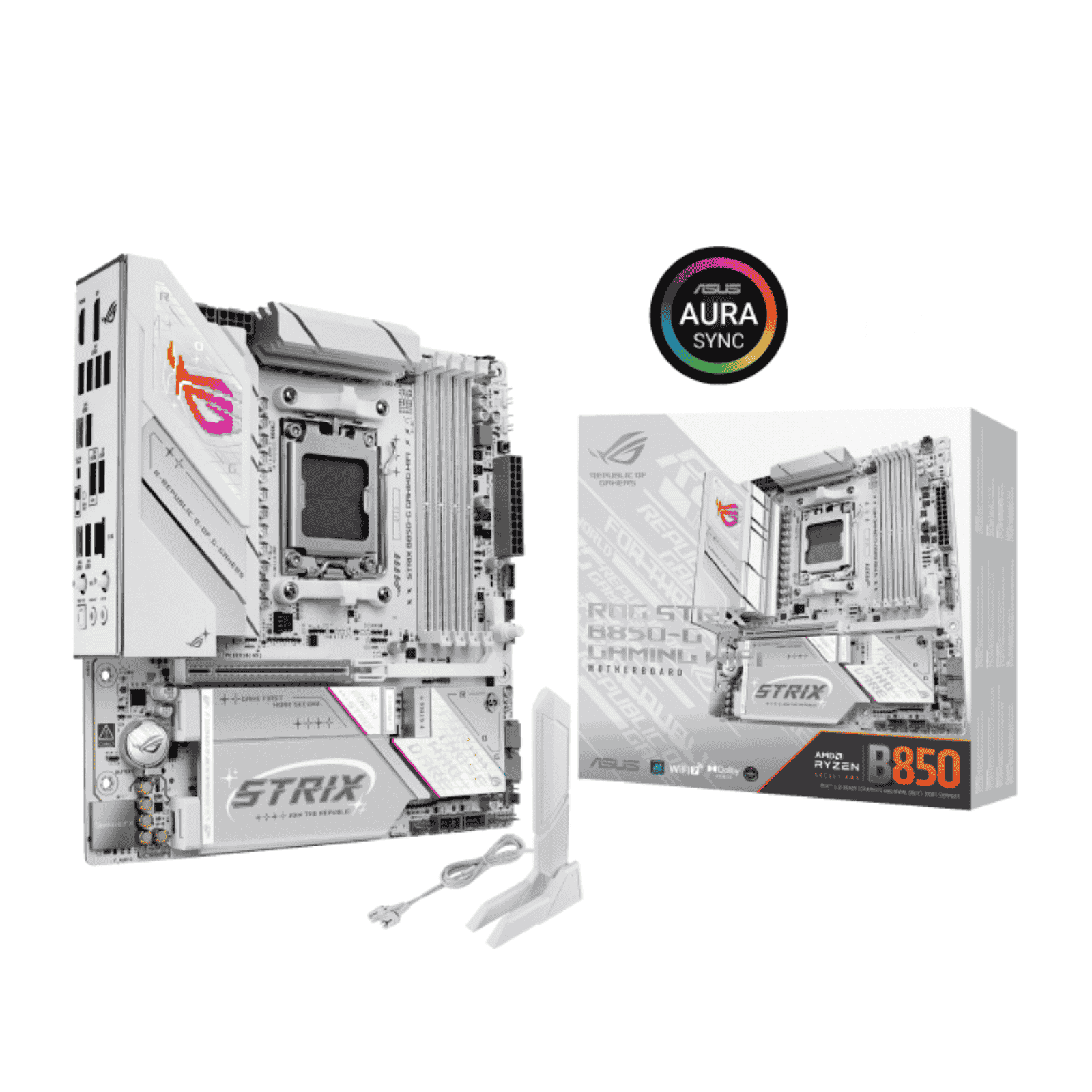 Asus ROG STRIX B850-G GAMING WIFI Micro ATX Motherboard for AMD B850 CPUs White