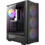 Antec VX310 ARGB  Mid-Tower Gaming PC Case - Pre-Installed 4 x 120mm ARGB Fans, Tempered Glass Side Panel, High-Airflow Mesh Front - ATX/Micro-ATX/ITX - Image 6