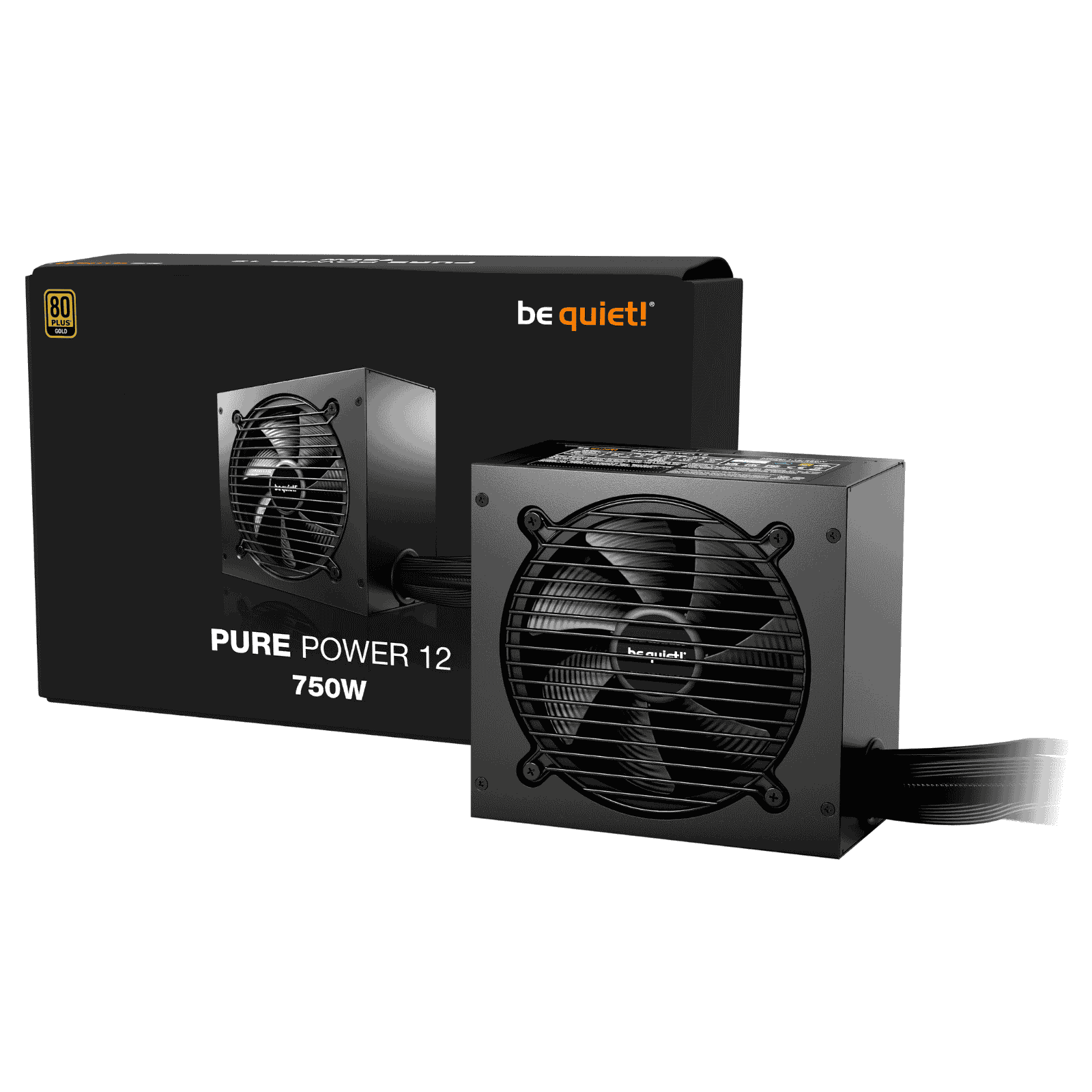 Be Quiet! 750W Pure Power 12 PSU Be Quiet! 750W Pure Power 12 PSU, Fully Wired, Rifle Bearing Fan, 80+ Gold, ATX 3.1, PCIe 5.1 - Image 1