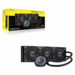 Corsair NAUTILUS 360 RS LCD Liquid CPU Cooler, Personalised LCD Screen, RS120 Magnetic Dome Fans, Daisy-Chain Connections, Black