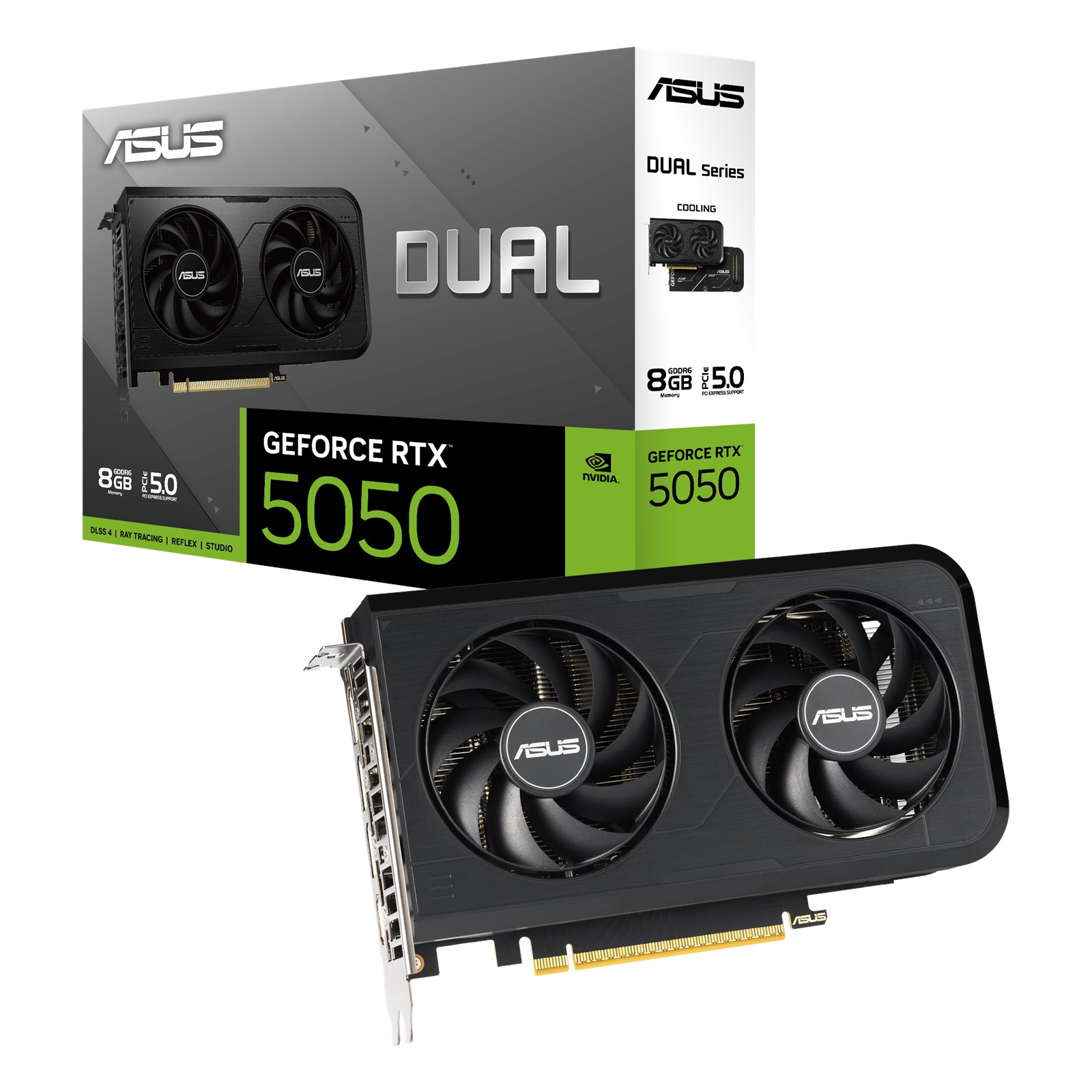 DUAL-RTX5050-O8G ASUS GeForce RTX 5050 Dual OC 8GB GDDR6 Graphics Card - Image 1