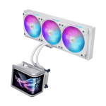 Asus ROG Ryuo IV SLC 360 ARGB White Edition Liquid CPU Cooler Movable 6.67" Curved AMOLED Display Shortened Tubing Daisy-Chained ARGB Fans